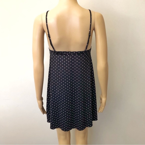 La Vie En Rose Sexy Romantic Pink Lace Polka Dot Camisole Slip Lingerie Dress - Picture 3 of 12